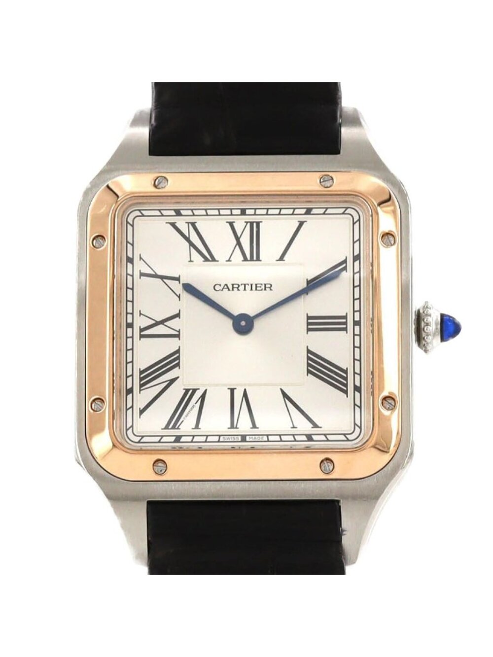 Cartier Santos Dumont XL 2 Stainless Steel Pink Gold Manual Wind